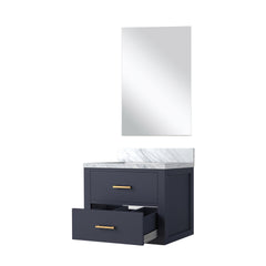 Blue Single Bath Vanity 24 in. W x 18 in. D, Acrylic Countertop and 18 in. Mirror