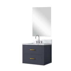 Blue Single Bath Vanity 24 in. W x 18 in. D, Acrylic Countertop, 18 in. Mirror and Faucet Set