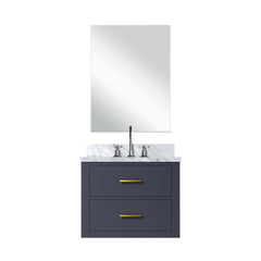Blue Single Bath Vanity 24 in. W x 18 in. D, Acrylic Countertop, 18 in. Mirror and Faucet Set