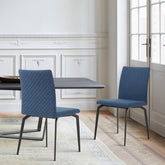 Xavien Blue Fabric and Metal Dining Room Chairs - Set of 2