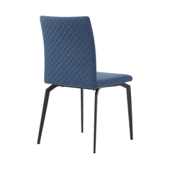 Xavien Blue Fabric and Metal Dining Room Chairs - Set of 2