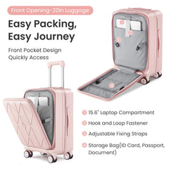 Luggage Sets 3 Piece(20/24/28), Expandable Carry On Luggage with TSA Lock Airline Approved, 100% PC Hard Shell and Lightweight Suitcase with Front Pocket and Spinner Wheels