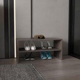 Shoe Organizer 13.7" H, 2 Shelves, Smoke Oak - Living Room