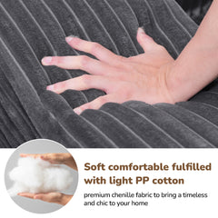 105" L-Shaped Modular Compression Sofa, Plush Upholstery, All-Foam Structure (No Springs), Vacuum-Packed, Space-Saving for Living Room, Bedroom, Apartment (Left Chaise)