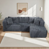 105" L-Shaped Modular Compression Sofa, Plush Upholstery, All-Foam Structure (No Springs), Vacuum-Packed, Space-Saving for Living Room, Bedroom, Apartment (Left Chaise)