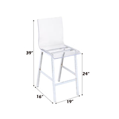 Nadie Clear Acrylic & Chrome Finish Counter Height Chair (Set of 2)