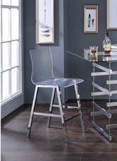 Nadie Clear Acrylic & Chrome Finish Counter Height Chair (Set of 2)