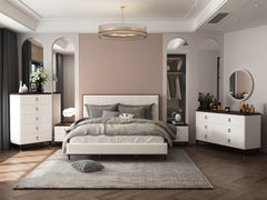 Carena Light Gray Fabric Finish E. King Bed