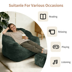 Bean bag chair, armrest bean bag sofa chair filled with high-density foam, comfortable lazy sofa chair, adult bean bag chair for the living room, bedroom reading.