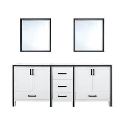 White Double Bath Vanity 72 in. W x 22 in. D, and 30 in. Mirrors