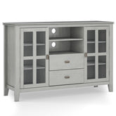 Artisan 53 inch Wide Solid Wood Tall TV Stand in Fog Grey For TVs up to 60 inches