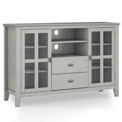 Artisan 53 inch Wide Solid Wood Tall TV Stand in Fog Grey For TVs up to 60 inches