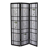 70" Tall 3-Panel Screen / Room Divider "Shoji", Black
