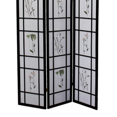 70" Tall 3-Panel Screen / Room Divider "Shoji", Black