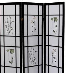 70" Tall 3-Panel Screen / Room Divider "Shoji", Black