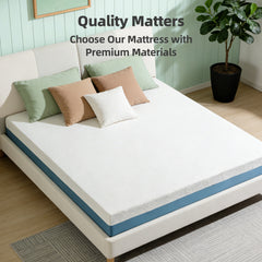 10-Inch King Mattress – Made in Japan Copper-Infused, Double-Perforated, 7-Zone, Adjustable Bed-Friendly, Blue-White Cover