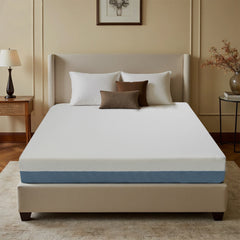 10-Inch King Mattress – Made in Japan Copper-Infused, Double-Perforated, 7-Zone, Adjustable Bed-Friendly, Blue-White Cover