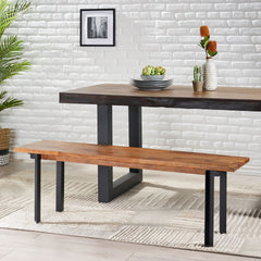 Outdoor Carlisle Benches, Black + Country Brown