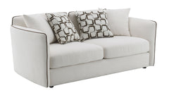 Yolanda Beige Chenille Loveseat w/4 Pillows