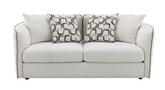 Yolanda Beige Chenille Loveseat w/4 Pillows