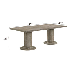 Gabrian Reclaimed Gray Finish 7PCs Dining Room Set