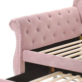 Adkins Pink Velvet Daybed W/Trundle (Twin)