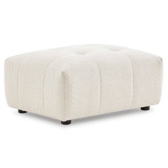Kaynes Chic Tufted Ivory Boucle Ottoman