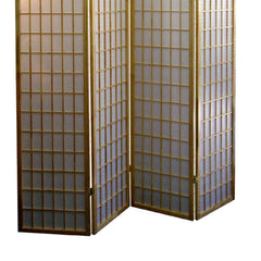 70" Tall 4-Panel Screen / Room Divider, Japanese Style with Natural Wood finish