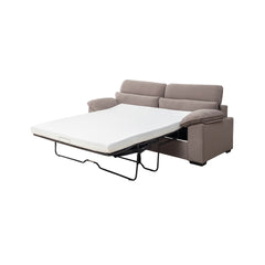 2-Seater Sofa Bed, Mid-Century Modern Couch, Convertible Queen Size Sleeper Sofa with Wooden Frame & Polyester Upholstery, Pull-Out Design, 300 lbs Capacity - Space Saving for Living Room, Gray