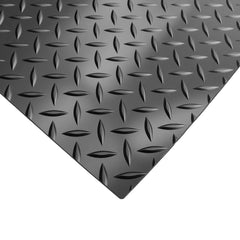 Thickened Diamond 4 ft. x 10 ft. Black PVC Garage Flooring Rolls(40 sq. ft.)