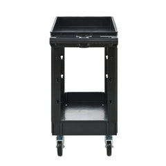 Two-Shelf Utility Cart with Wheels ,600 lbs. Capacity Rolling Utility & Tool Carts for Warehouses, Industrial Settings, Auto Garages, for indoor and outdoor, & More,with Locking Wheels