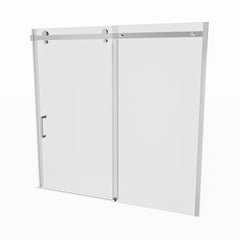 56-60 in. W x 58 in. H Mod Semi-Frameless Sliding Bathtub Door in Chrome with 5/16 in. (8mm) Clear Glass