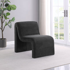 Winne Black Upholstered Curved Armless Accent Chair