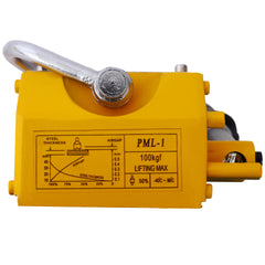 Permanent Magnetic Lifting with Release, 220 lbs/100kg Heavy Duty Magnet, 2.5 Safety Factor, Neodymium & Steel for Hoist, Shop Crane, Block, Board Lifting Plate Steel