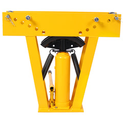 12 Ton Pipe Bender Manual Hydraulic, Piping Bending Exhaust Tube Fabric with 6 Dies, Adjustable Rollers 90-180 Degree Bending Steel Iron Metal Ratcheting for Pipe Tube Bender,yellow