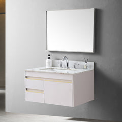 Montary 31inch bathroom vanity top stone carrara gold new style tops with rectangle undermount ceramic sink and back splash with 3 faucet hole for bathrom cabinet
