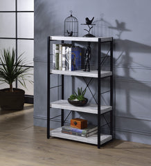 Jurgen Antique White & Black Finish Bookshelf