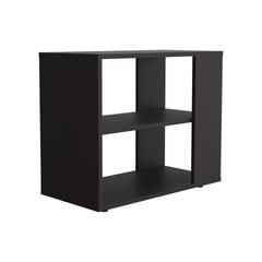 Garden 19,7" High Side Table , End Table, Sofa Table with Two Shelves Black