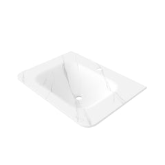 30" Carrara White Sintered Stone Hot-bent Integrated Basin ONLY, NO Cabinet, NO Faucet and Drain, Suitable for NOOR