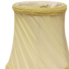Slant Swirled Side Pleat Chandelier Lampshade with Flame Clip, Oyster (Set of 6)