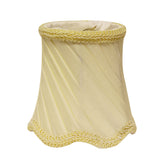 Slant Swirled Side Pleat Chandelier Lampshade with Flame Clip, Oyster (Set of 6)