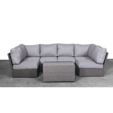 Fully Assembled 4-Person Outdoor Wicker Sectional Set with Cushions