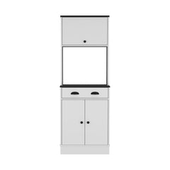 Pantry Cabinet Microwave Stand Warden, Kitchen, White/Black