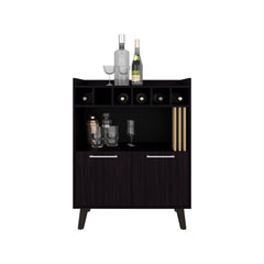 Mathiston Bar Cabinet , Living Room, Black/Light Oak