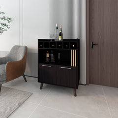Mathiston Bar Cabinet , Living Room, Black/Light Oak