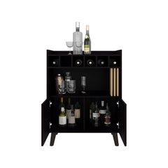 Mathiston Bar Cabinet , Living Room, Black/Light Oak
