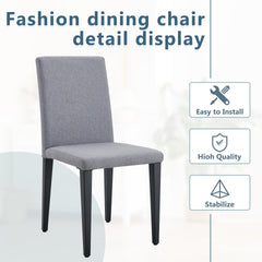 Two Light Gray Linen-Cotton dining chairs, simple and versatile, comfortable and accompanied. Exquisite and versatile dining chairs unlock a comfortable new experience.(Set of 2)
