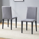 Two Light Gray Linen-Cotton dining chairs, simple and versatile, comfortable and accompanied. Exquisite and versatile dining chairs unlock a comfortable new experience.(Set of 2)
