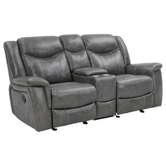 Carmen Cool Grey Motion Loveseat with Storage