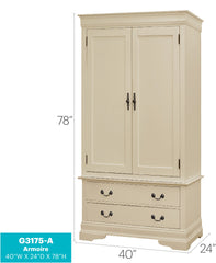 Elegant Traditional Beige Armoire